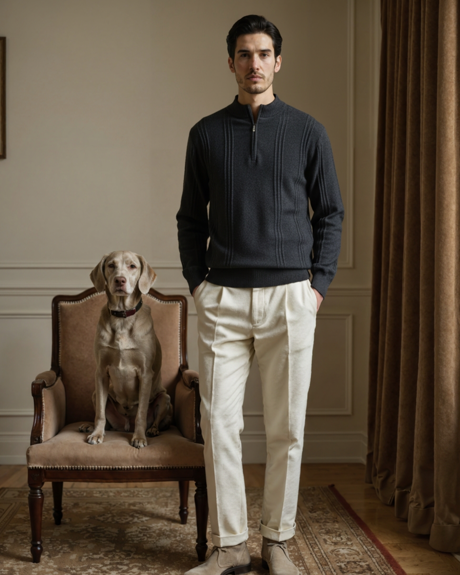 The Toronto Label™ | 100% Cashmere Ribbed Half Zip