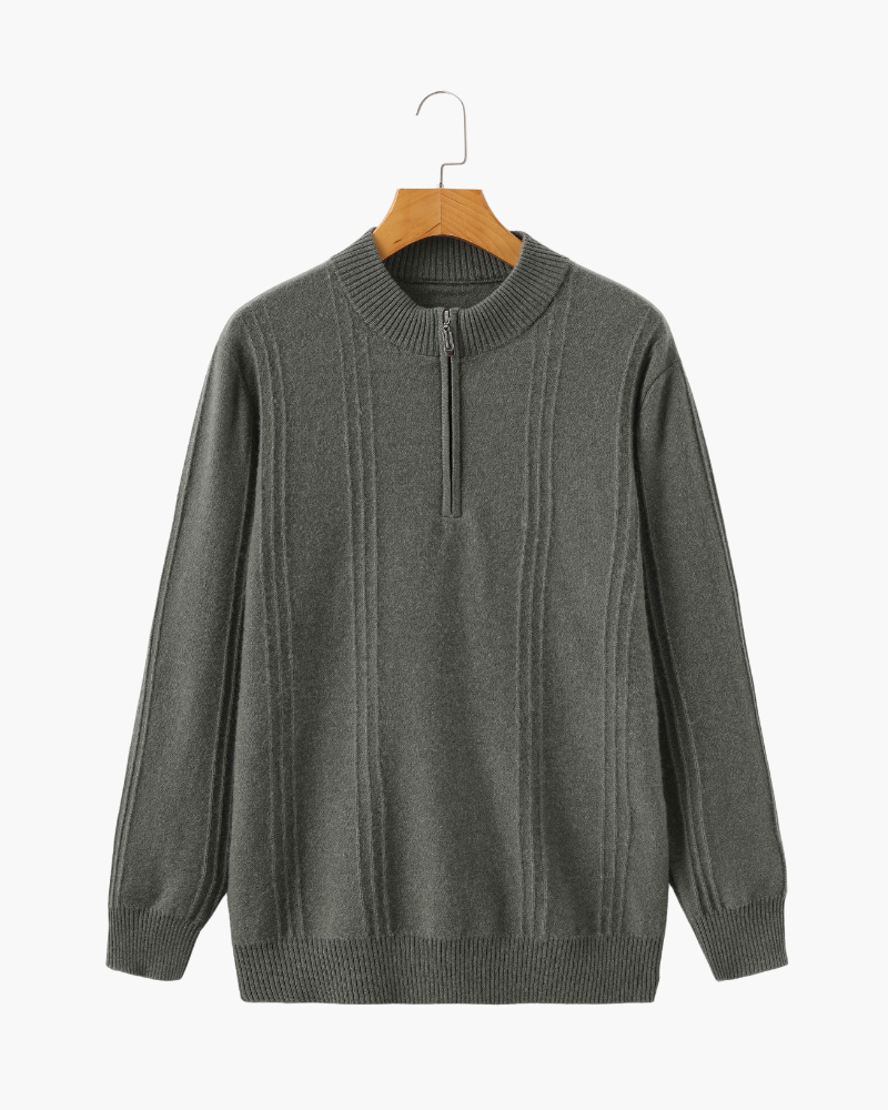 The Toronto Label™ | 100% Cashmere Ribbed Half Zip