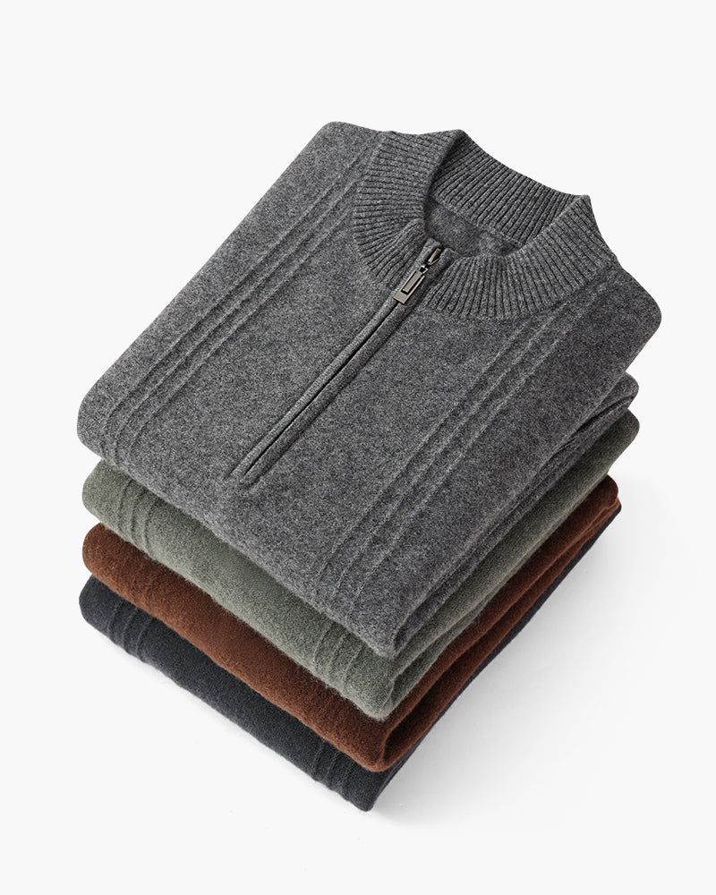 The Toronto Label™ | 100% Cashmere Ribbed Half Zip