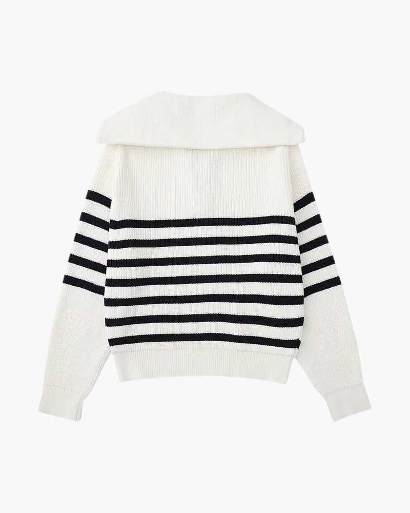 The Toronto Label™ |Striped Zip Up Sweater