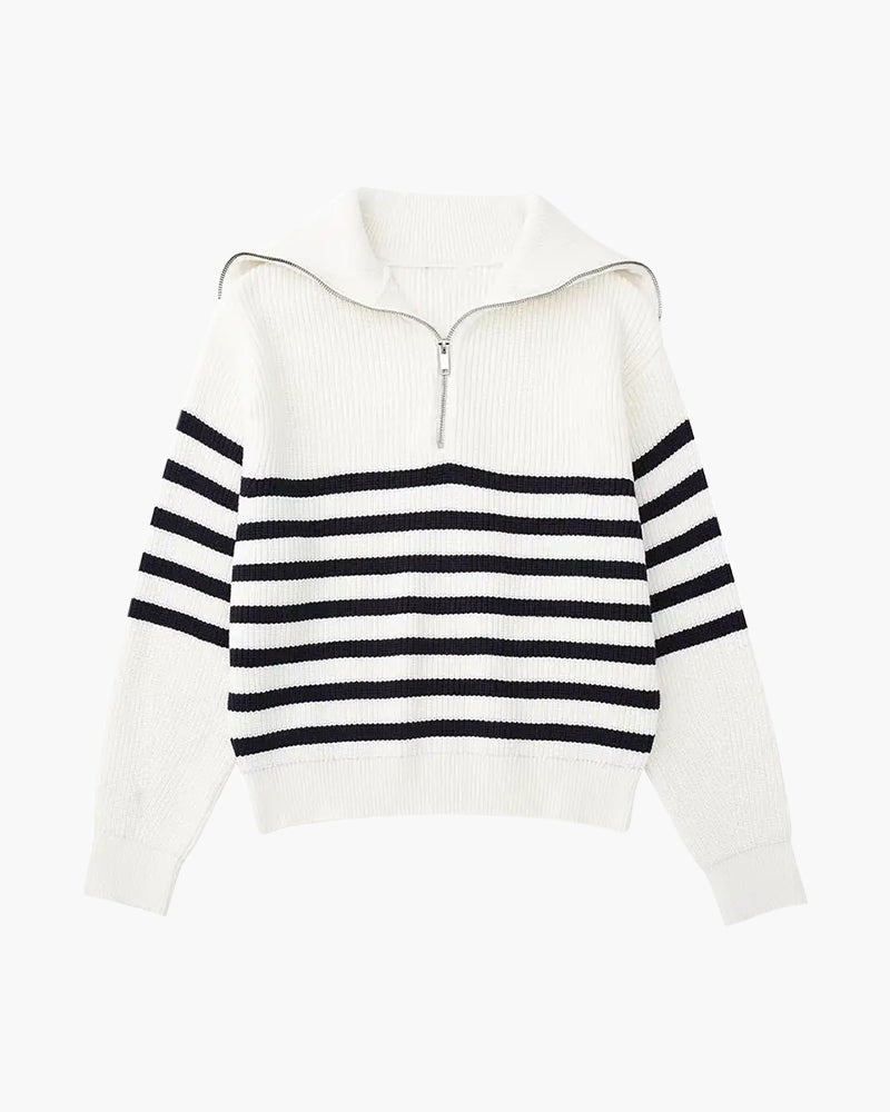 The Toronto Label™ |Striped Zip Up Sweater