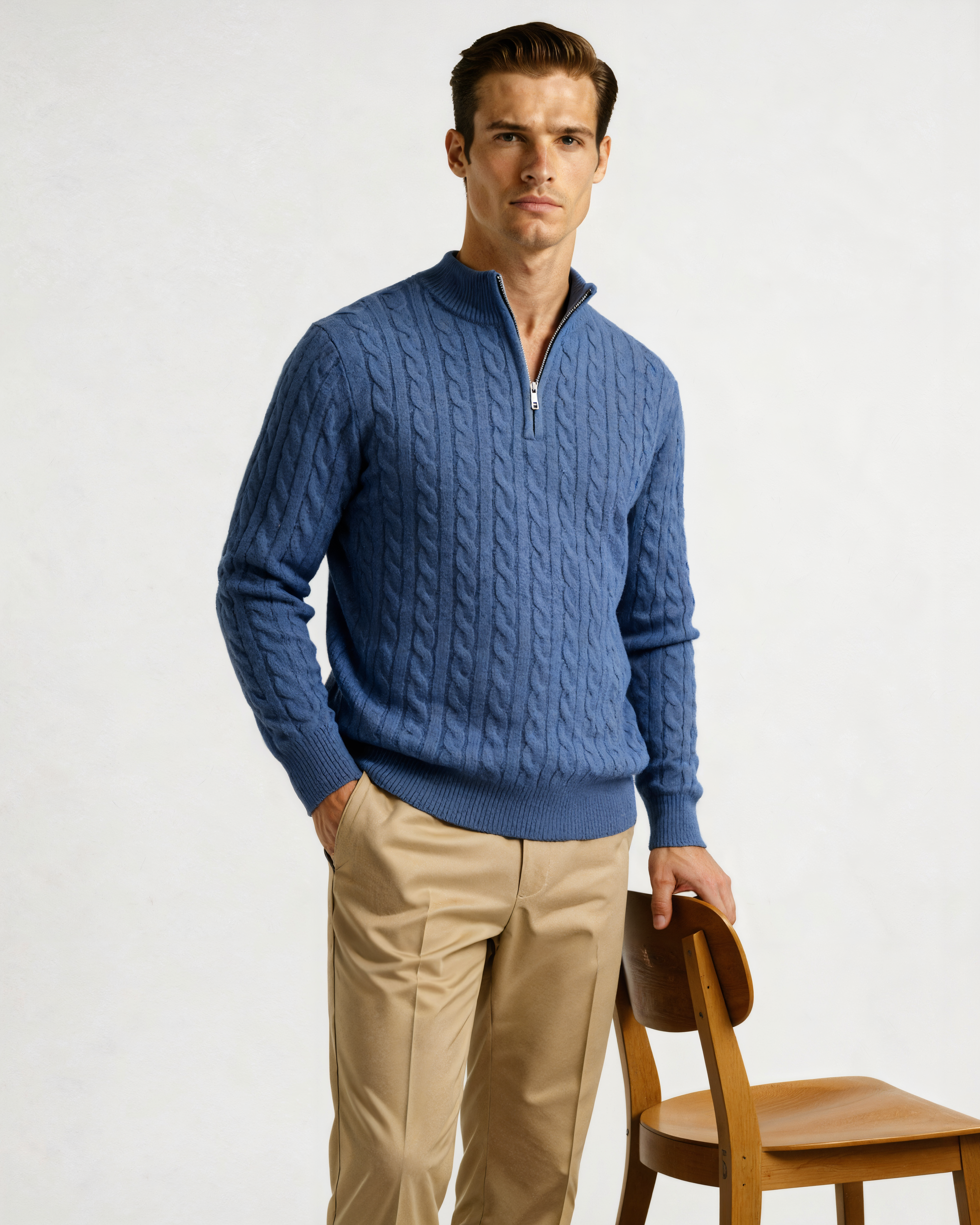 The Toronto Label™ | 100% Cashmere Woven Half Zip