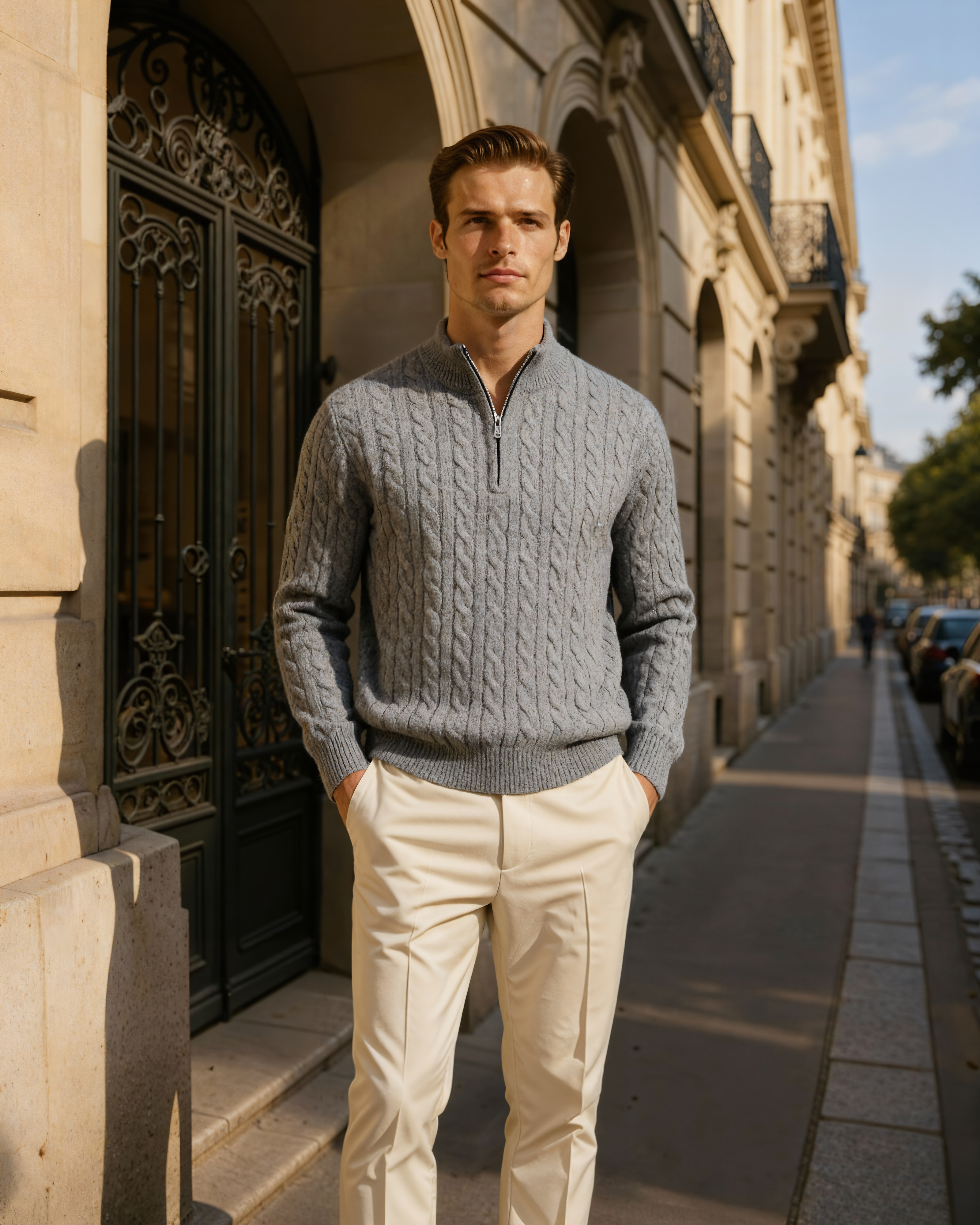 The Toronto Label™ | 100% Cashmere Woven Half Zip