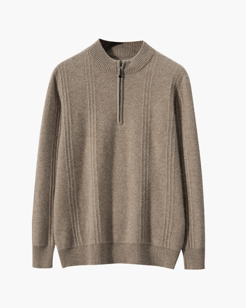 The Toronto Label™ | 100% Cashmere Ribbed Half Zip