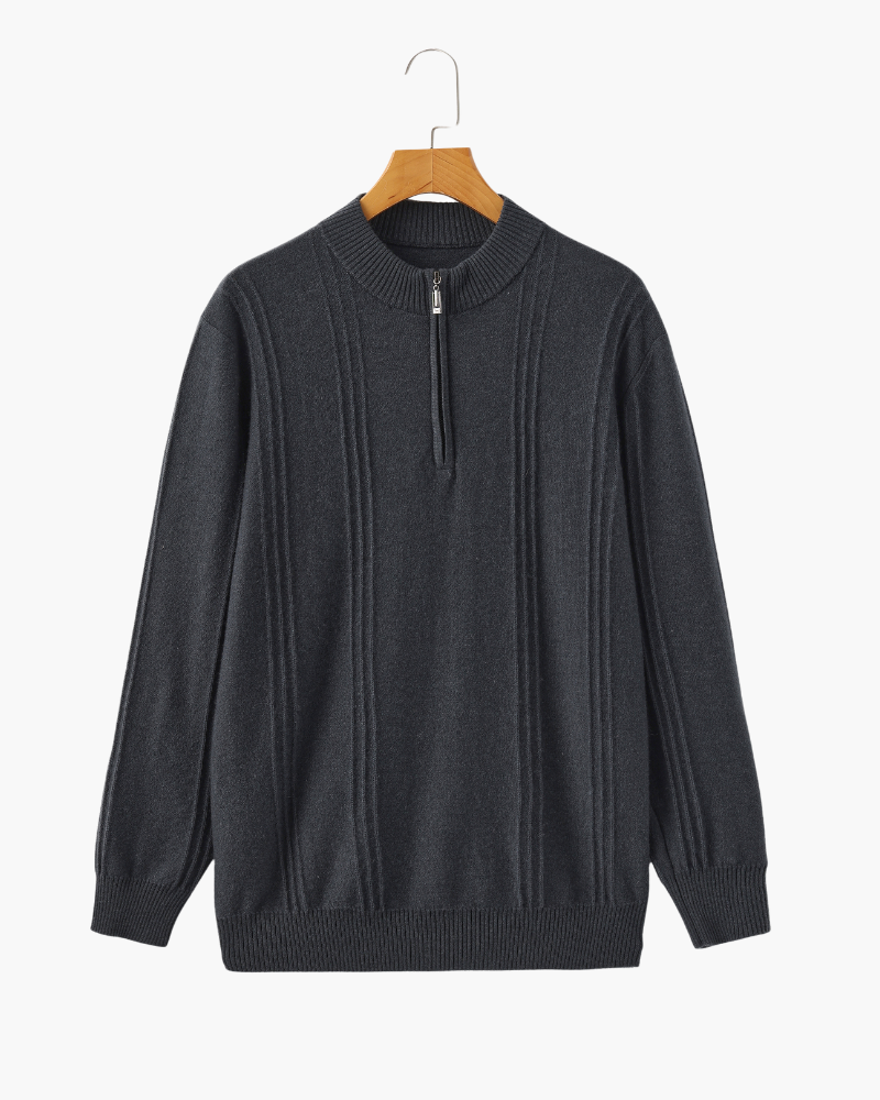 The Toronto Label™ | 100% Cashmere Ribbed Half Zip