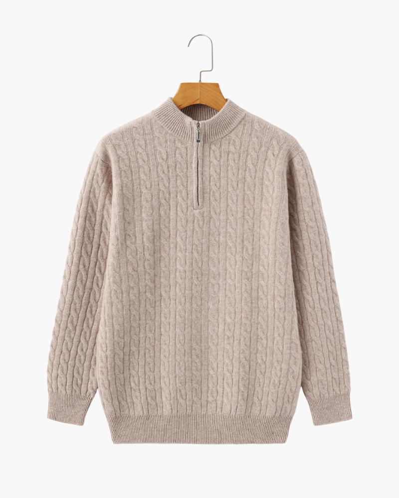 The Toronto Label™ | 100% Cashmere Woven Half Zip