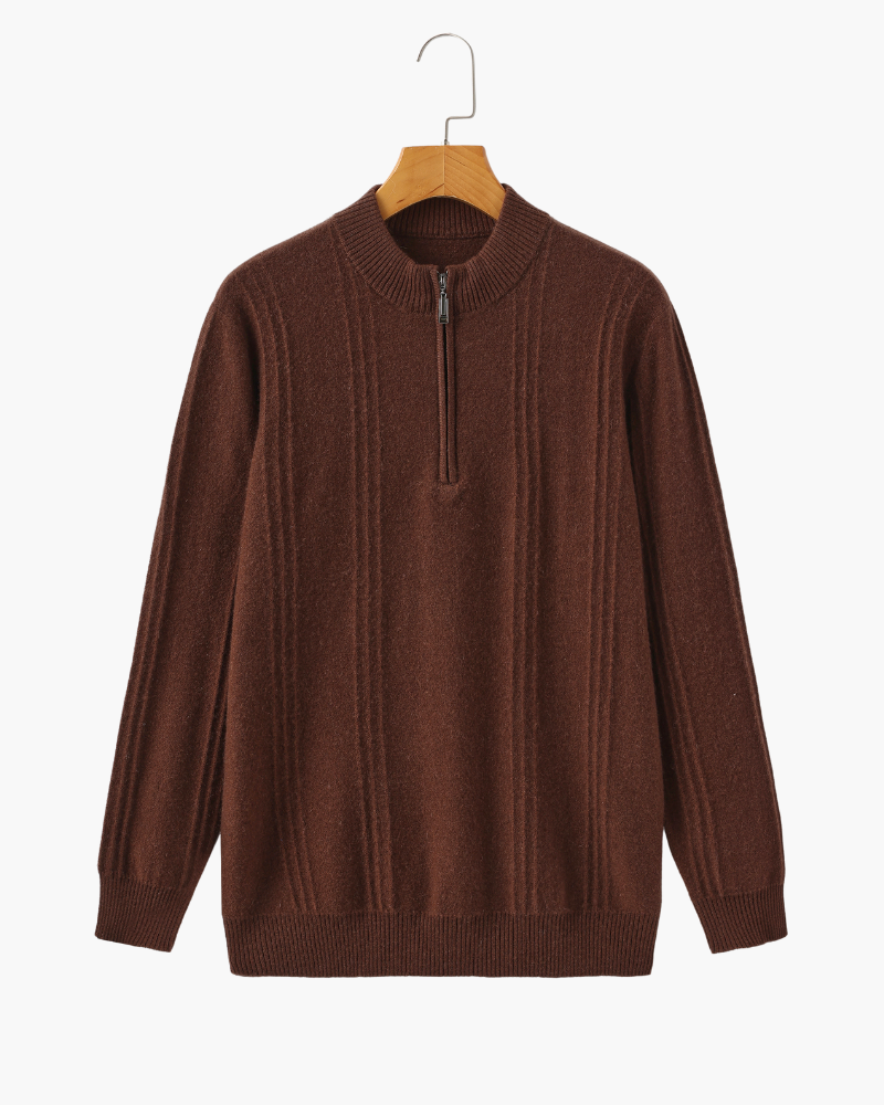 The Toronto Label™ | 100% Cashmere Ribbed Half Zip