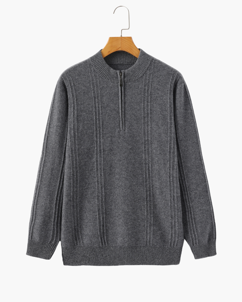 The Toronto Label™ | 100% Cashmere Ribbed Half Zip