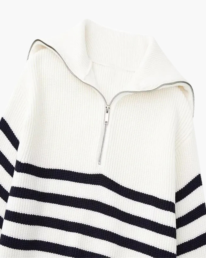 The Toronto Label™ |Striped Zip Up Sweater
