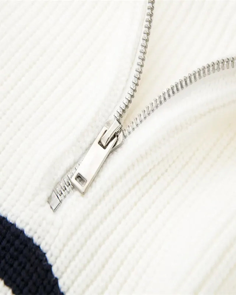 The Toronto Label™ |Striped Zip Up Sweater