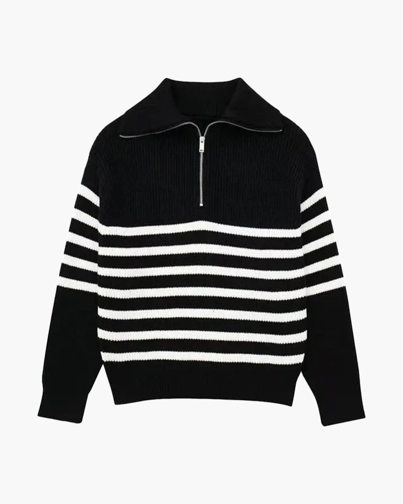 The Toronto Label™ |Striped Zip Up Sweater
