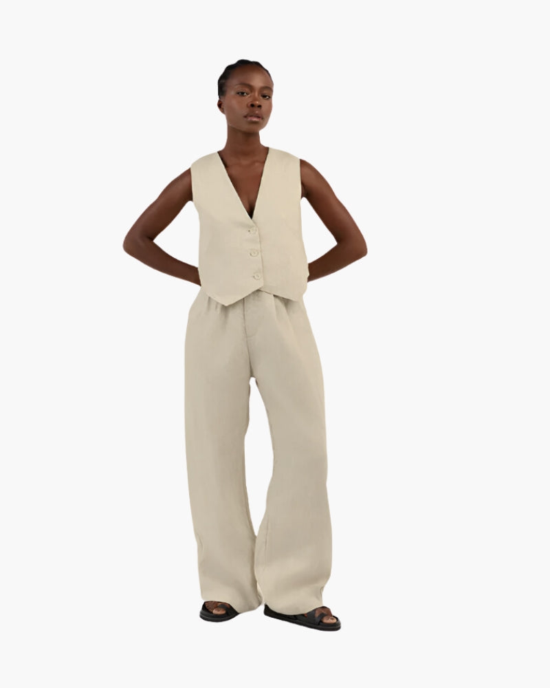 The Toronto Label™ | Classy Lady - Linen Two-piece Set