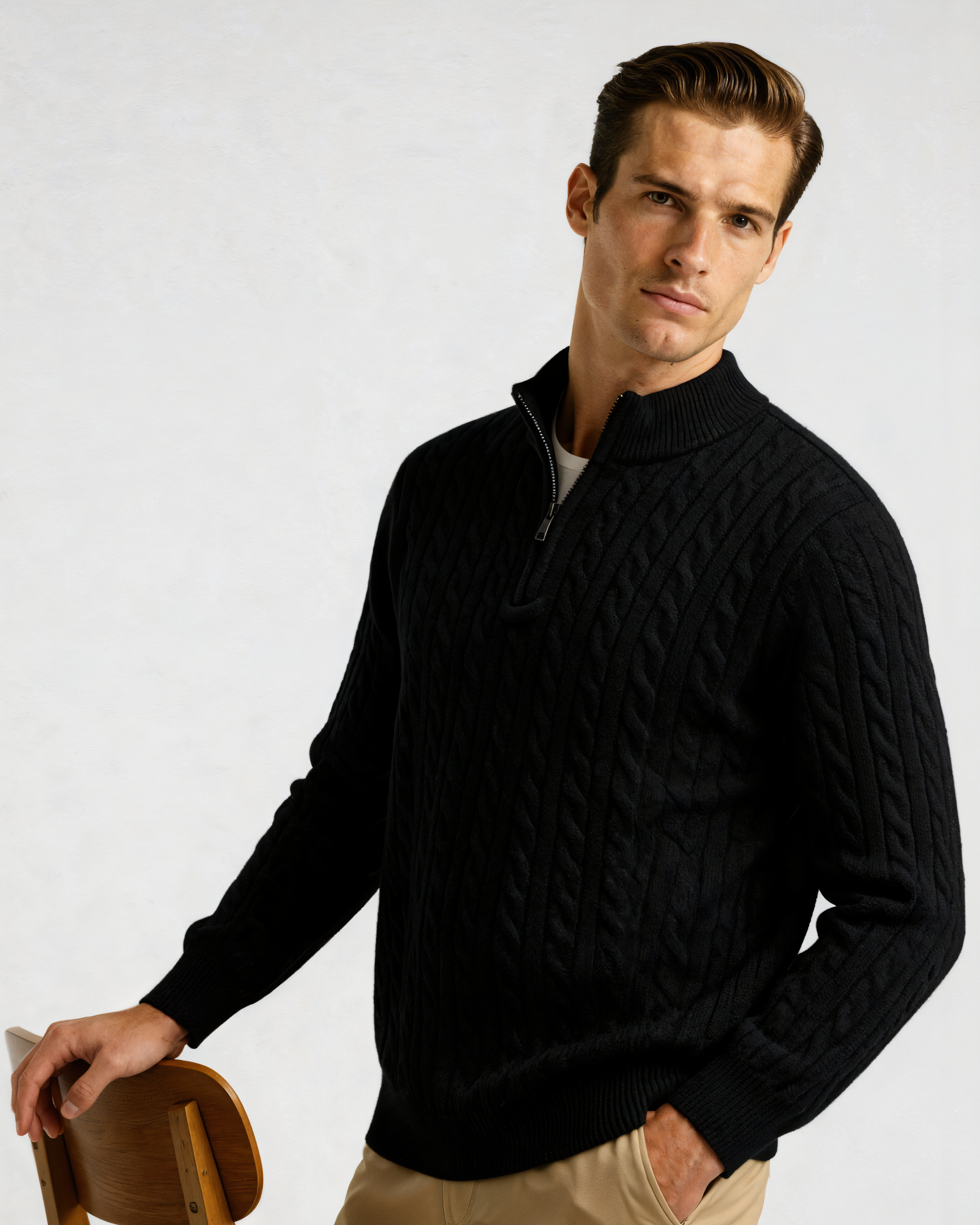 The Toronto Label™ | 100% Cashmere Woven Half Zip