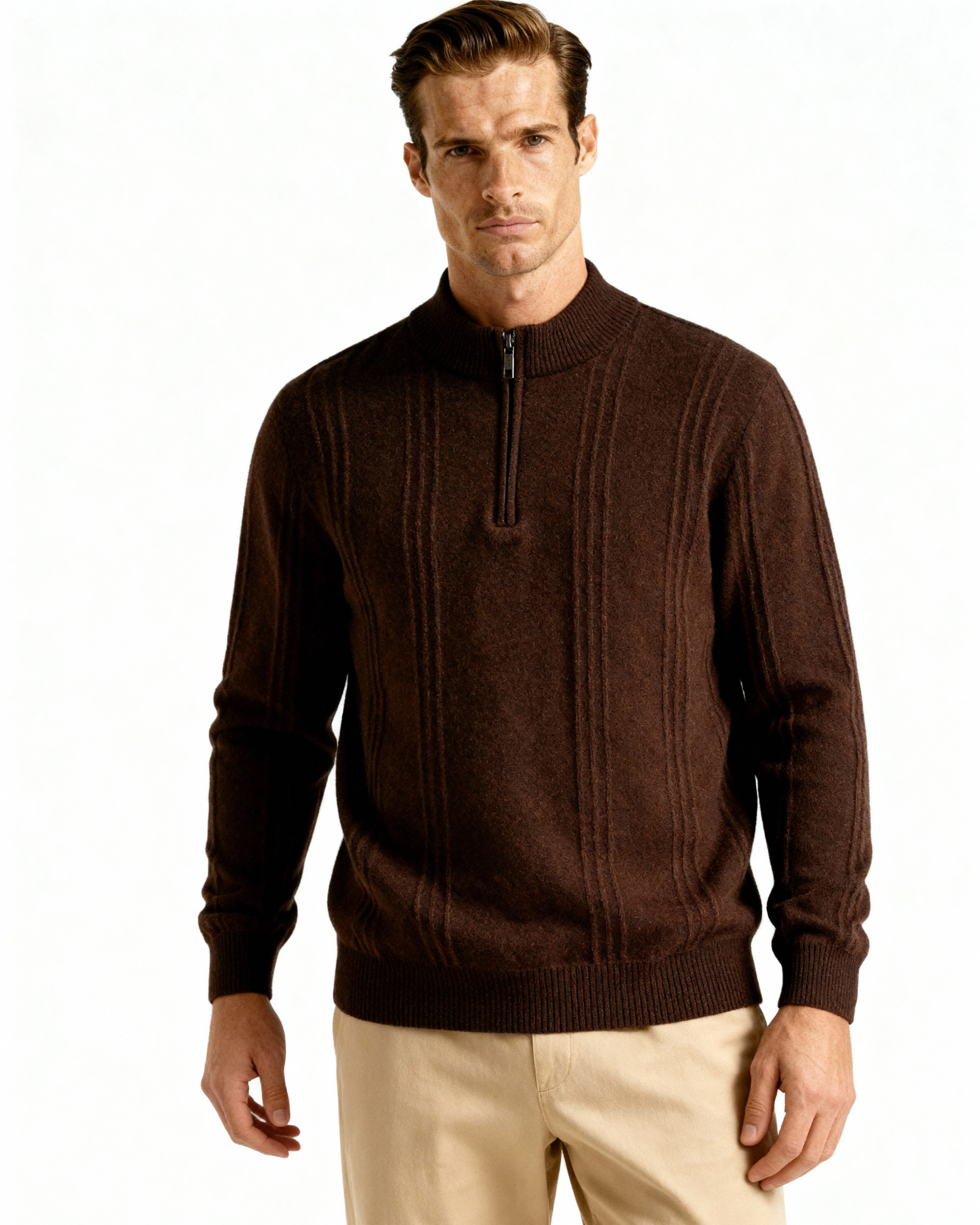 The Toronto Label™ | 100% Cashmere Ribbed Half Zip
